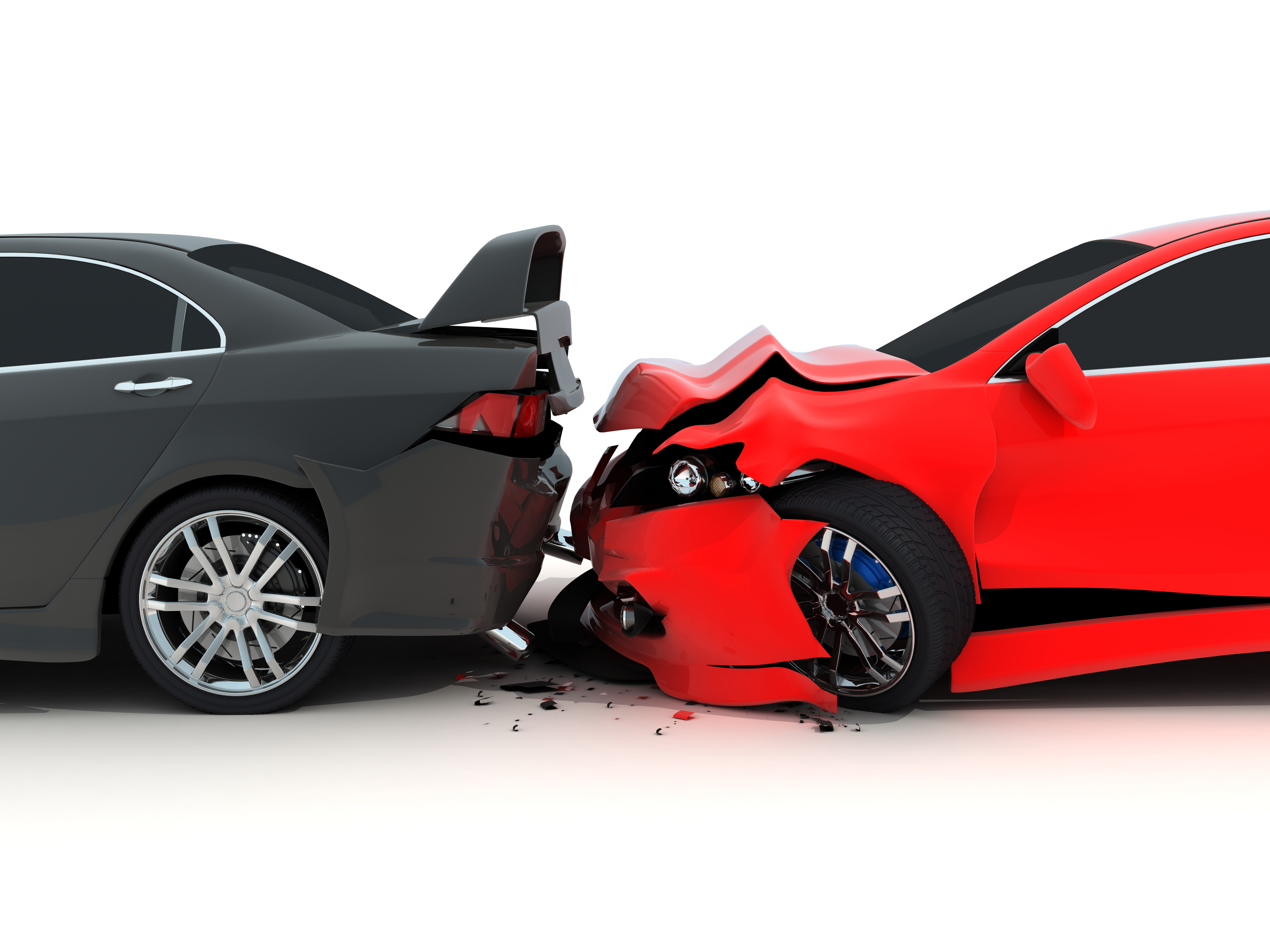 Car crash on white background (done in 3d)